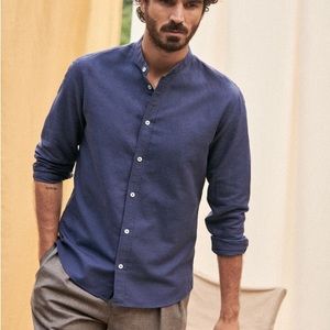 Octobre Editions Benny shirt blue linen M